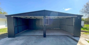 Garaż blaszany 8x6m 2x brama uchylna dach drzwi rynny ID1254 Kwidzyn - zdjęcie 3