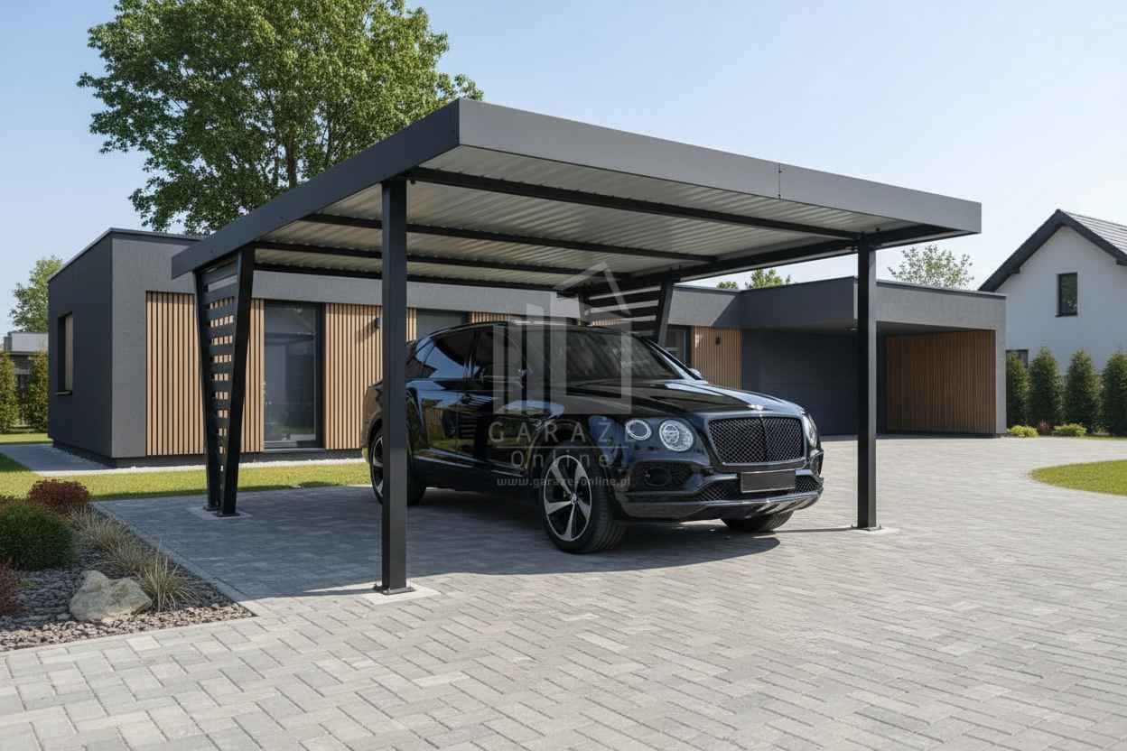 Carport V PREMIUM 5x5,5m Wypełnienie panelami Wiata samochodowa ID1195 Bydgoszcz - zdjęcie 2