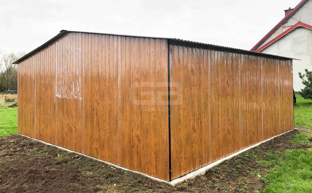 Garaż blaszany 6x6 wolnostojący 2x Brama drewnopodobny Dach GB180 Stargard - zdjęcie 8