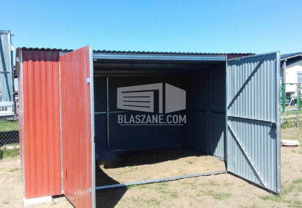 Blaszak - Garaż Blaszany 4x4  - Brama - Wiśnia - dach spad w tył BL98 Elbląg - zdjęcie 5
