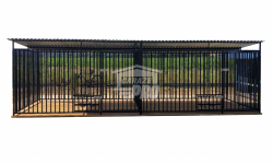 Kojec dla Psów 6x2m - drewniana Podłoga - uchwyt na miski   GP391