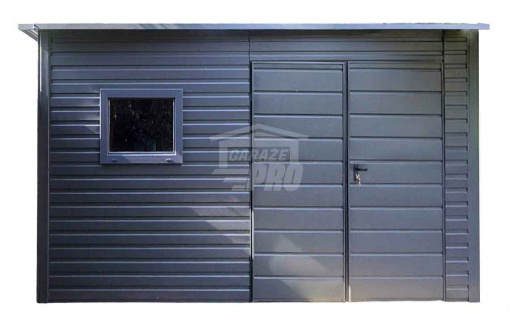 Schowek - domek 4x3m - brama - okno - antracyt - dach spad w tył GP623 Przemyśl - zdjęcie 1