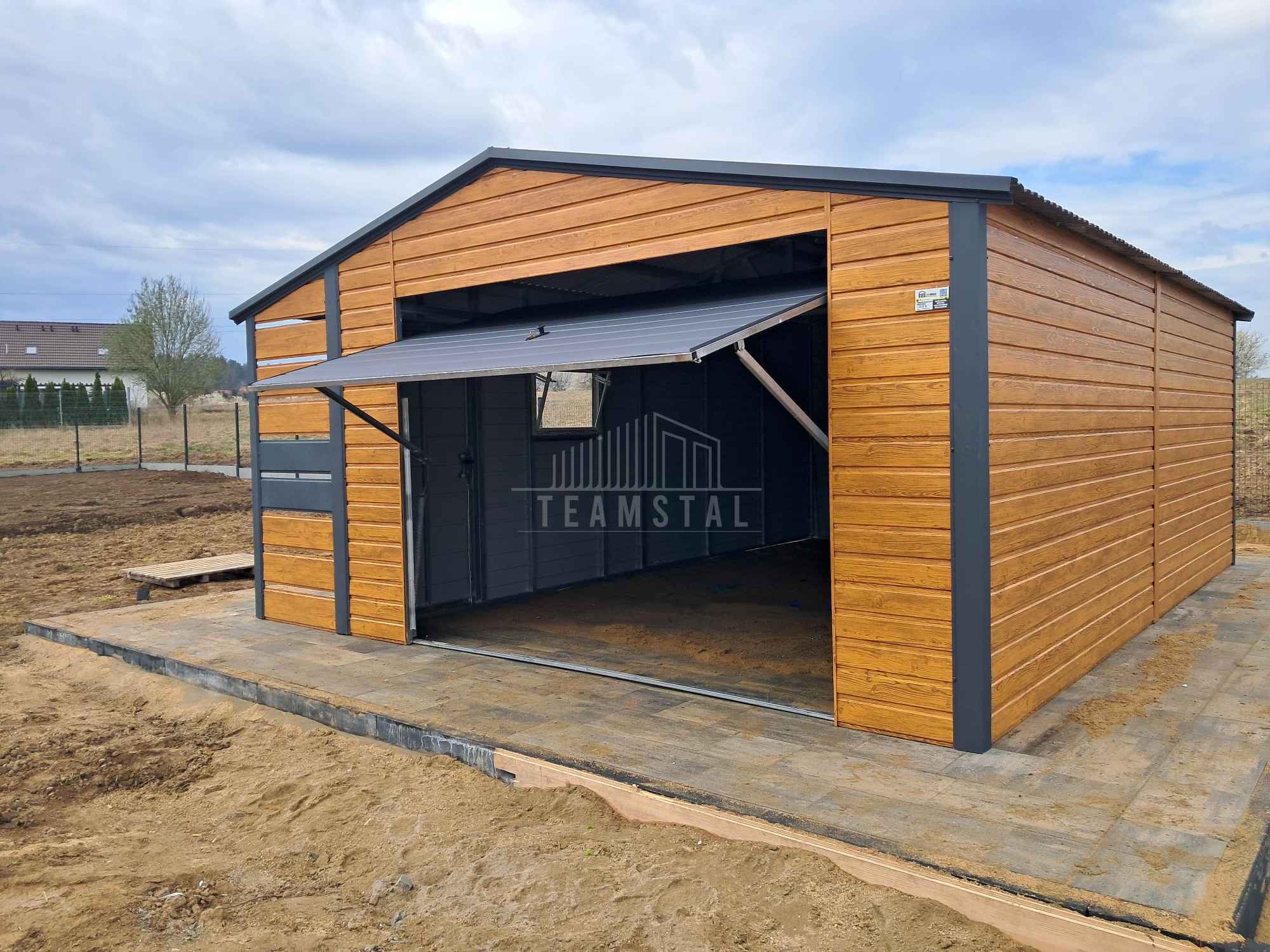 Garaż blaszany 4x5m + wiata 1x5m brama drzwi okno  dach TS1071 Mrągowo - zdjęcie 2