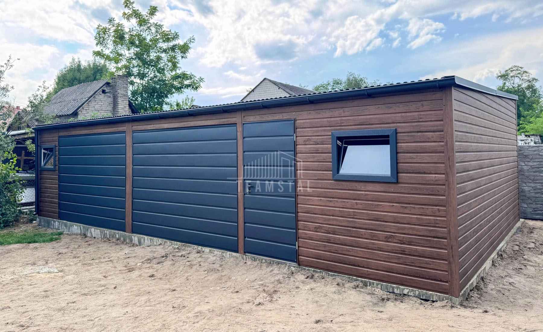 Garaż blaszany 10x3m 2x brama drzwi 2x okno rynna dach TS1148 Bełchatów - zdjęcie 4