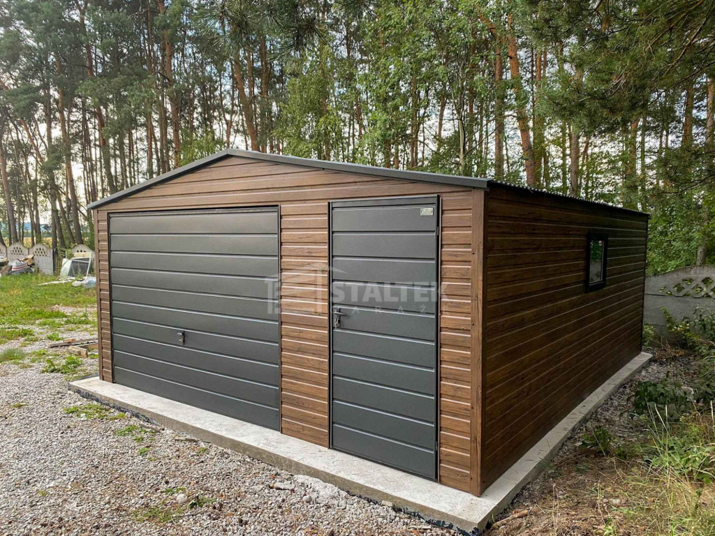 Garaż blaszany 5x6m - brama - drzwi - okno  drewnopodobny dach ST195 Chełm - zdjęcie 3