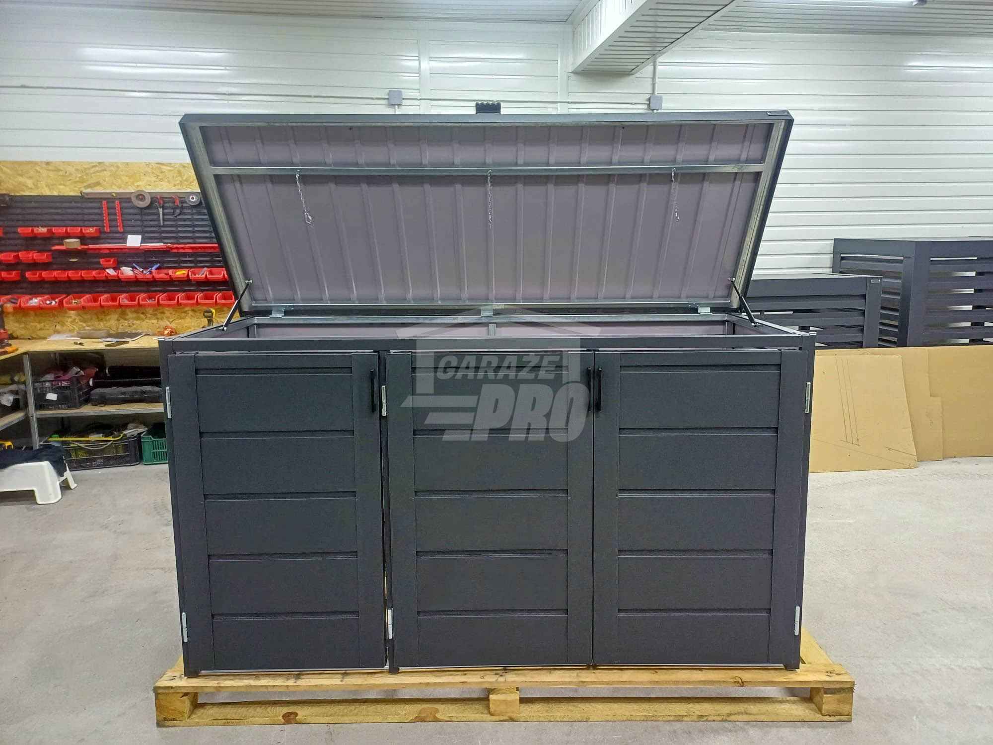 Zabudowa koszy na śmieci wiata obudowa 207x80x120 cm 3x240L GP543 Podgórze - zdjęcie 6
