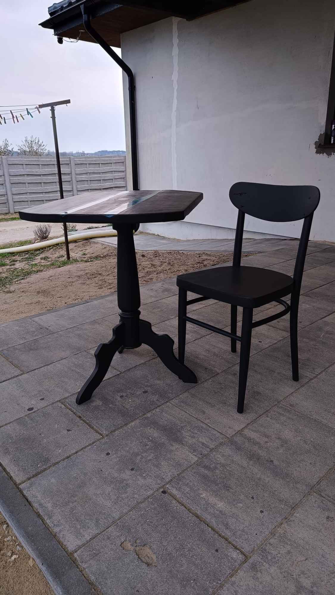 Stolik kawowy plus krzesło PRL Młodocin - zdjęcie 3