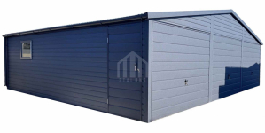 Garaż blaszany 9x5m - 3x brama uchylna - okno - drzwi - rynna SO144