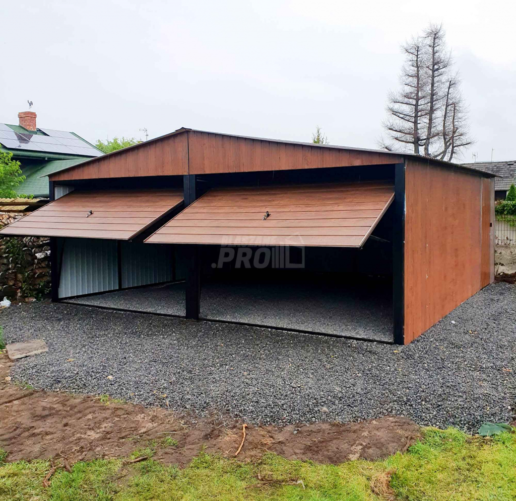 Garaż blaszany 6x7 2x Brama uchylna Dach dwuspadowy GP150 Zgorzelec - zdjęcie 4