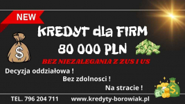 KREDYT DLA FIRM DO 80 000 PLN NA UPROSZCZONYCH ZASADACH! BEZ ZUS I US!