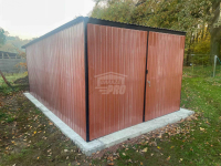 Garaż blaszany 3x5m - Brama dwuskrzydłowa rynny dach spad w tył GP478 Krynica-Zdrój - zdjęcie 4