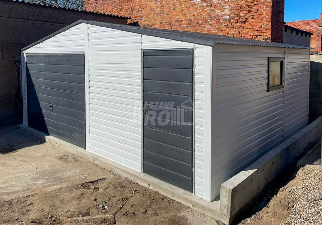 Garaż Blaszany 6x5m - Brama Uchylna - Drzwi - Okno - Biały  GP362 Kalisz - zdjęcie 6