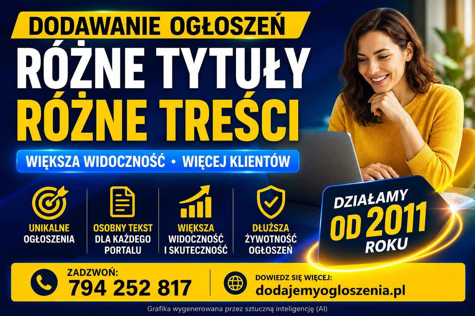 Dodawanie ogłoszeń - każde z innym tytułem i inną treścią Fabryczna - zdjęcie 1
