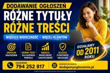 Dodawanie ogłoszeń - każde z innym tytułem i inną treścią