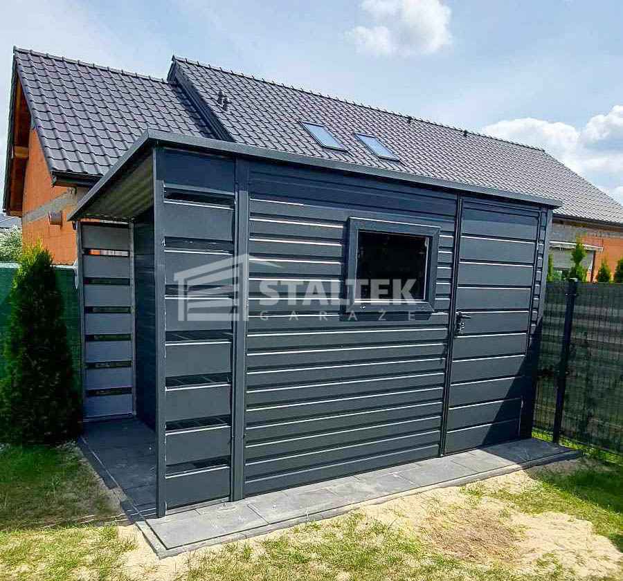 Schowek Domek Ogrodowy 3x2 + wiata 0,5m Drzwi okno dach ST104 Rzeszów - zdjęcie 3