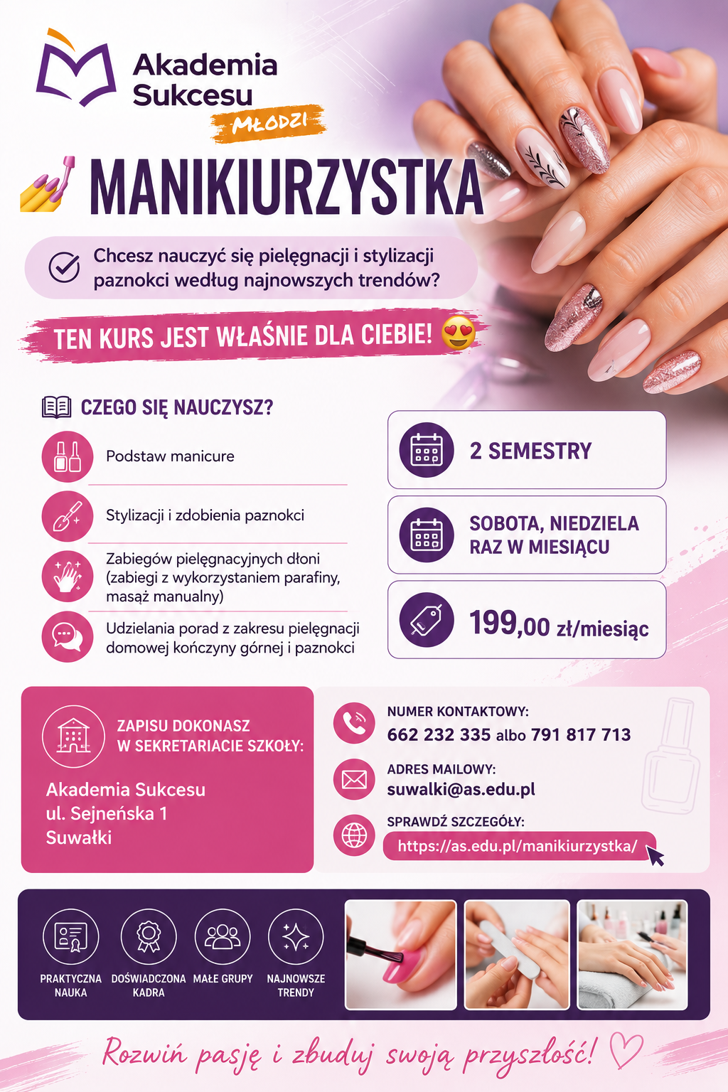 MANIKIURZYSTKA- CERTYFIKOWANY KURS ROCZNY! Suwałki - zdjęcie 1