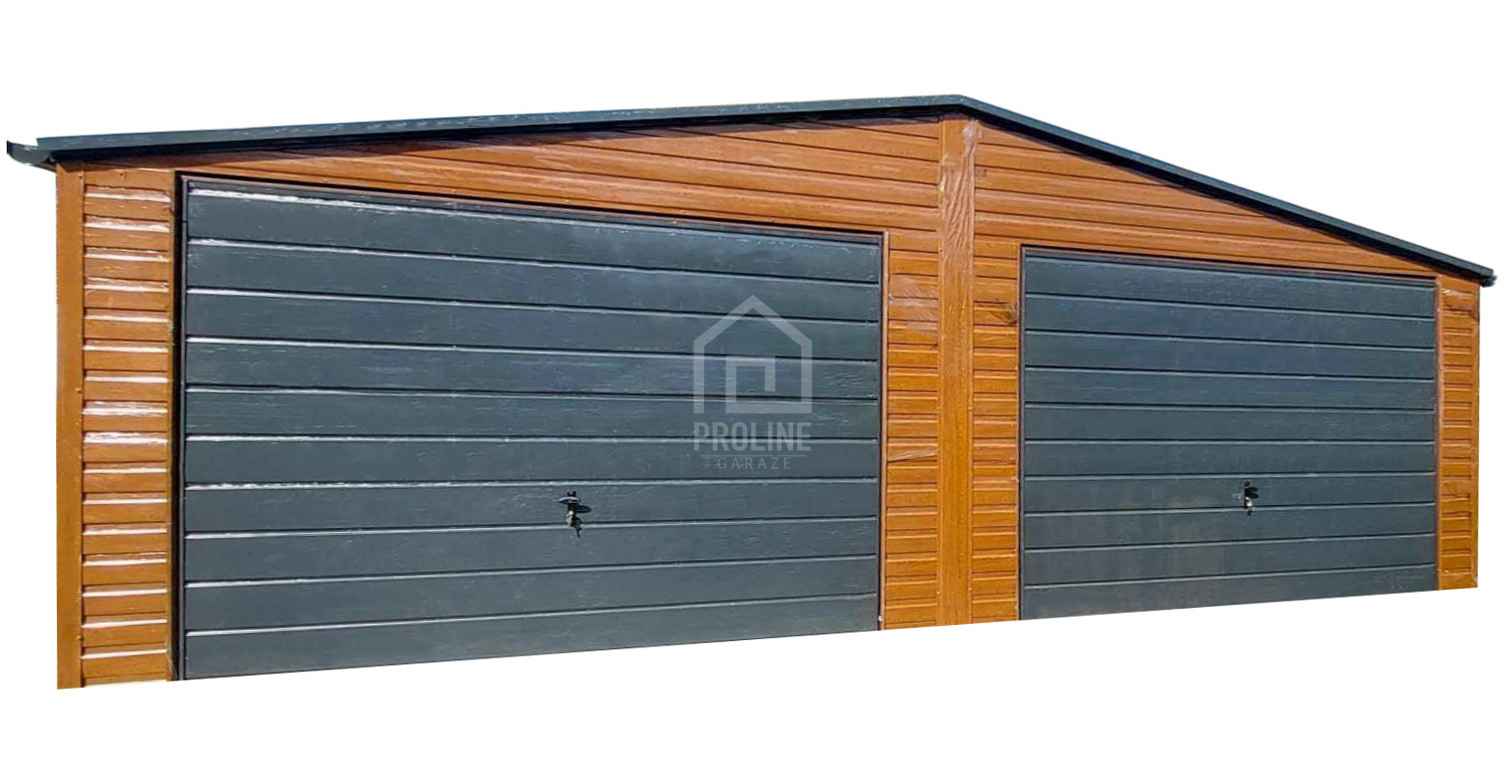 Garaż Blaszany 8x5 - 2x Brama Uchylna Okno Drzwi dach Dwuspadow PLG108 Kalisz - zdjęcie 1