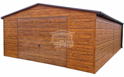 Garaż blaszany 6x6m Brama uchylna drzwi 2x okno  rynny dach GP447