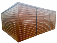 Domek ogrodowy Garaż  6x4m  Brama dwuskrzydłowa Dach spad w tył GP125