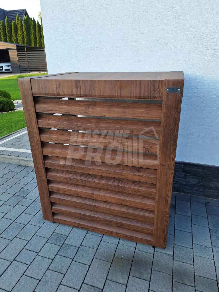 Osłona pompy ciepła 80x40x120 cm ciemny orzech GP317 Gliwice - zdjęcie 2