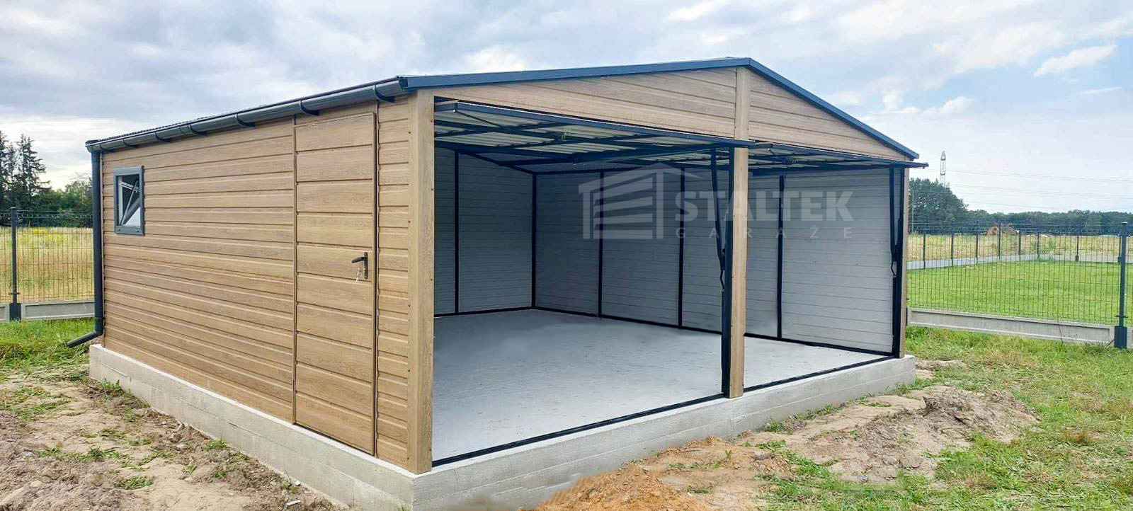 Garaż blaszany 6x5,8m 2x brama uchylna drzwi okno rynny dach  ST137 Jastrzębie-Zdrój - zdjęcie 2