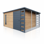 Domek Schowek Ogrodowy z wiatą 4.5x3m drewnopodobny Winchester PREMIUM