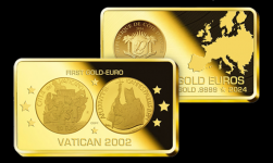 WATYKAN PIERWSZA ZŁOTA MONETA EURO