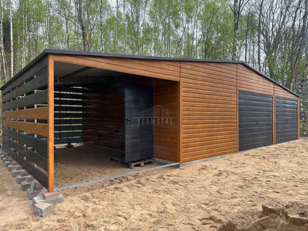 Garaż blaszany 10,5x6m wiata 4,5m 2x brama drzwi dach TS1122 Chodzież - zdjęcie 4