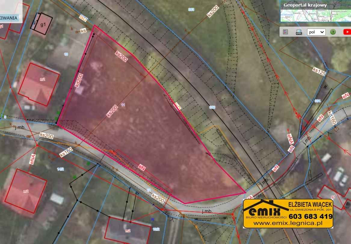 Działka budowlana 1500m2 w Starej Kraśnicy k. Świerzawy Złotoryja - zdjęcie 1