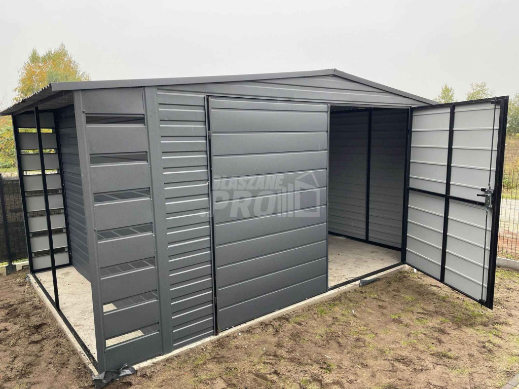 Domek Ogrodowy 4x3 + wiata Brama dwuskrzydłowa - Dach dwuspadowy GP238 Rybnik - zdjęcie 2