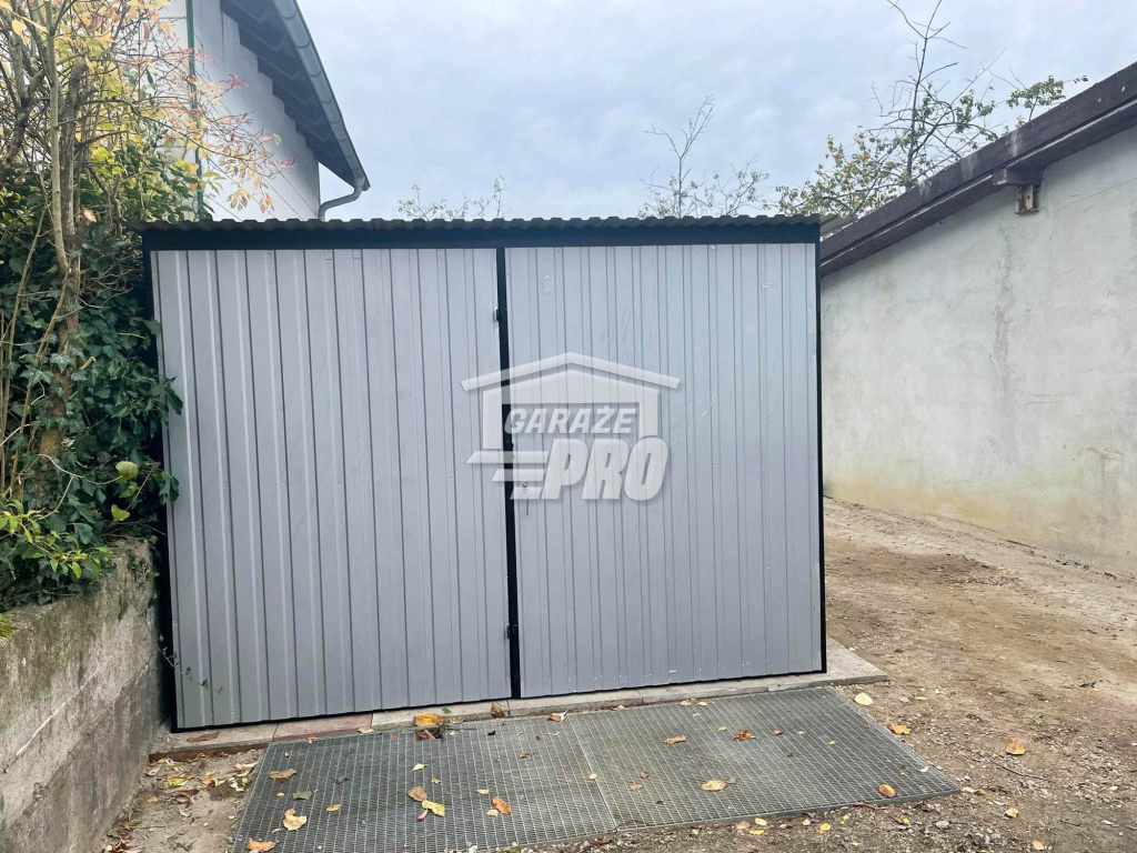 Garaż blaszany 3x5 Brama dwuskrzydłowa   szary spad w tył GP101 Olsztyn - zdjęcie 3