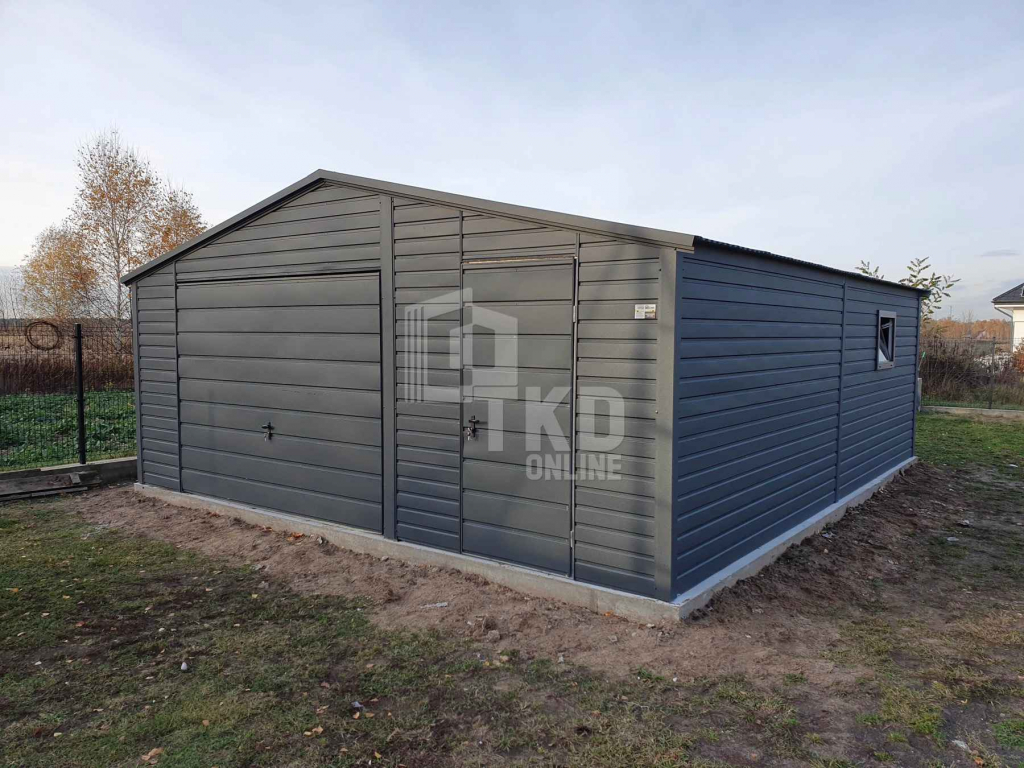 Garaż Blaszany 6x6 Brama - okno - Antracyt - dach dwuspadowy TKD101 Radom - zdjęcie 3