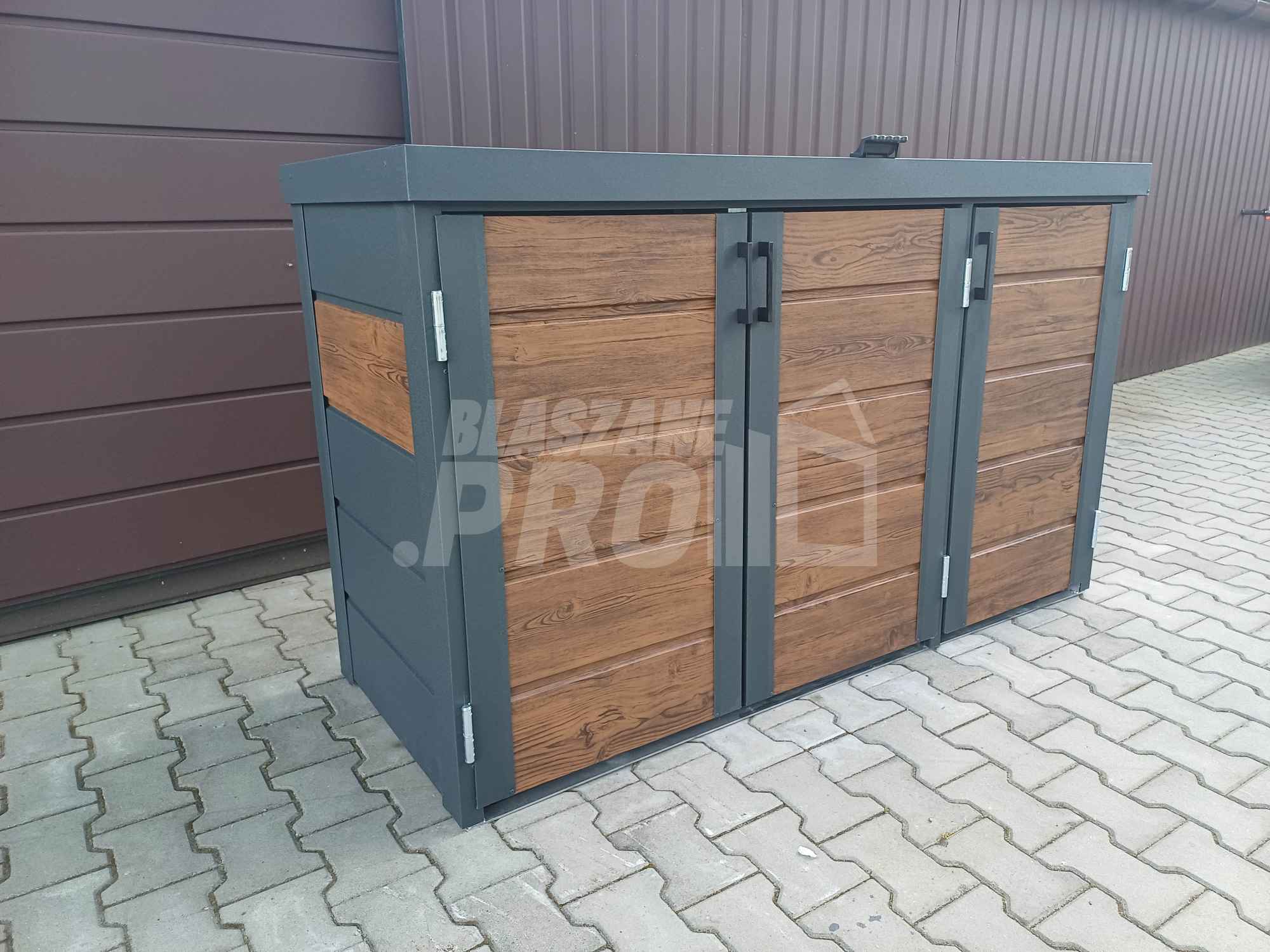 Zabudowa koszy na śmieci wiata śmietnikowa 177x65x110 cm 3x120L GP338 Koszalin - zdjęcie 2