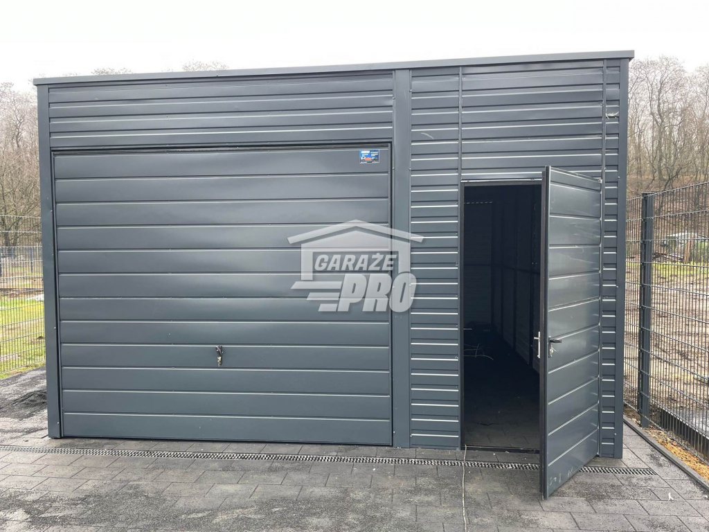 Garaż blaszany 4,5x6 antracyt drzwi+okno spad tył(podwyższenie)GP109 Zakopane - zdjęcie 6