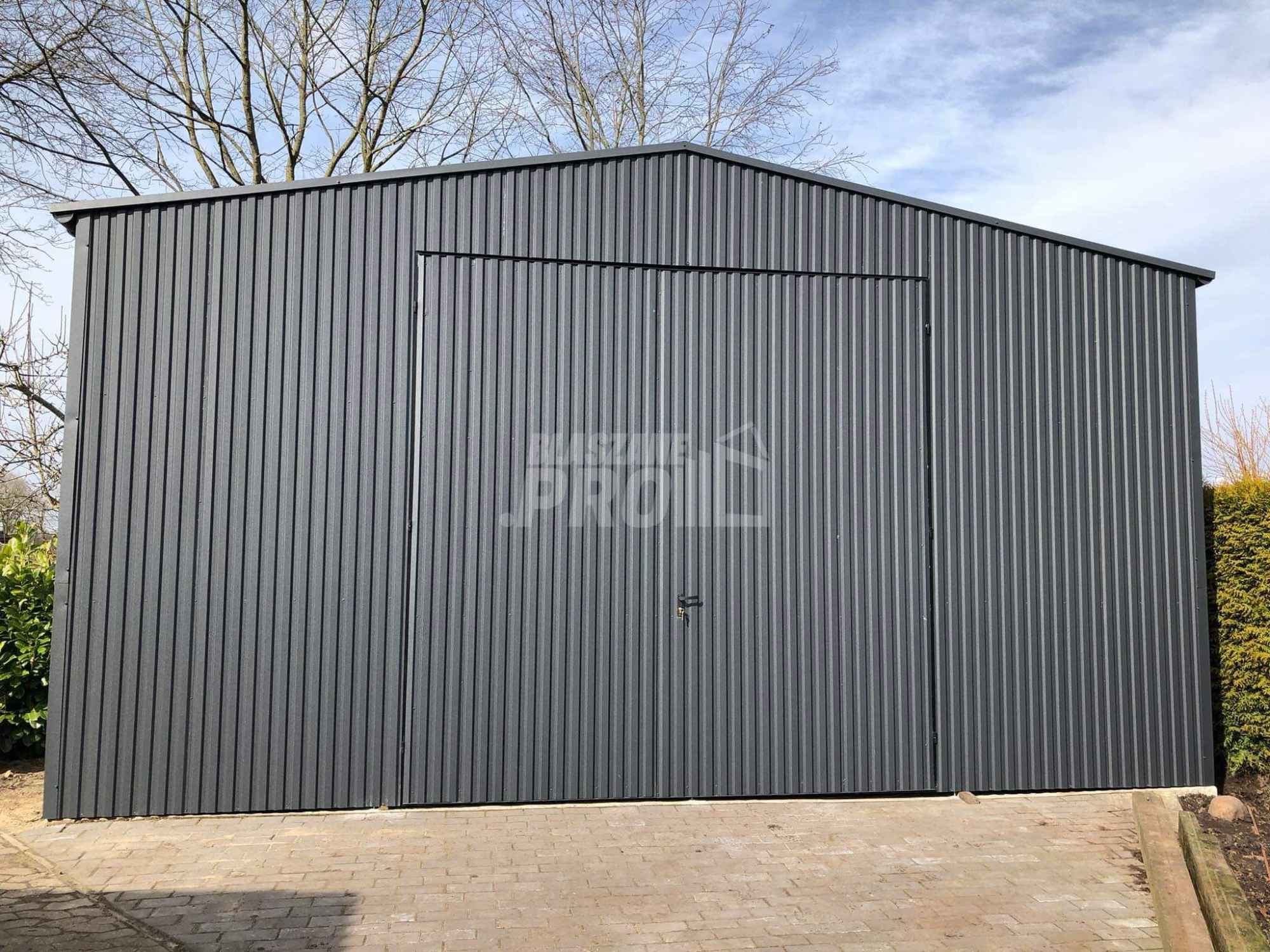 Hala Garaż blaszany 6x7 Brama dwuskrzydłowa antracyt dwuspad GP194 Włocławek - zdjęcie 2