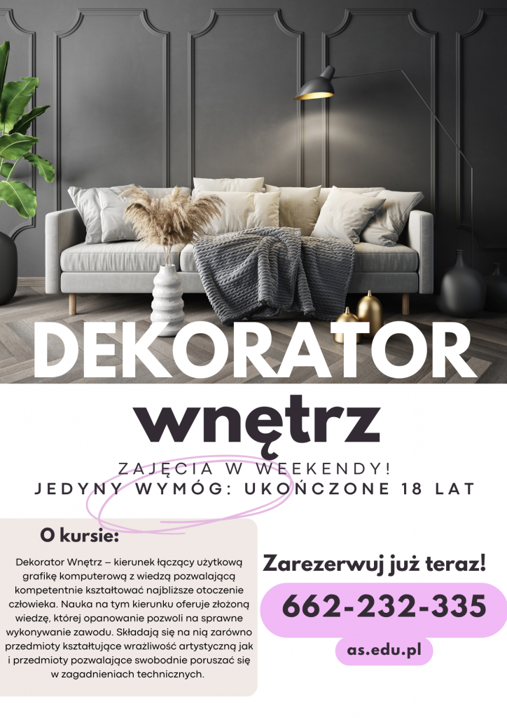 Dekorator Wnętrz - zapisy na kurs trwają! Suwałki - zdjęcie 1