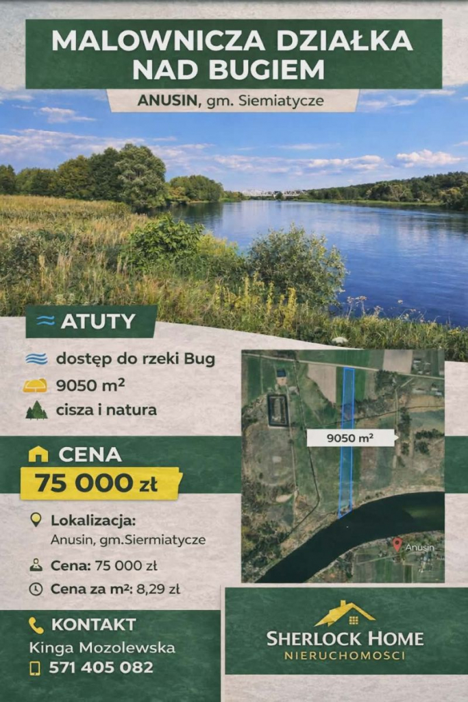 MALOWNICZA DZIAŁKA NAD BUGIEM Anusin - zdjęcie 1