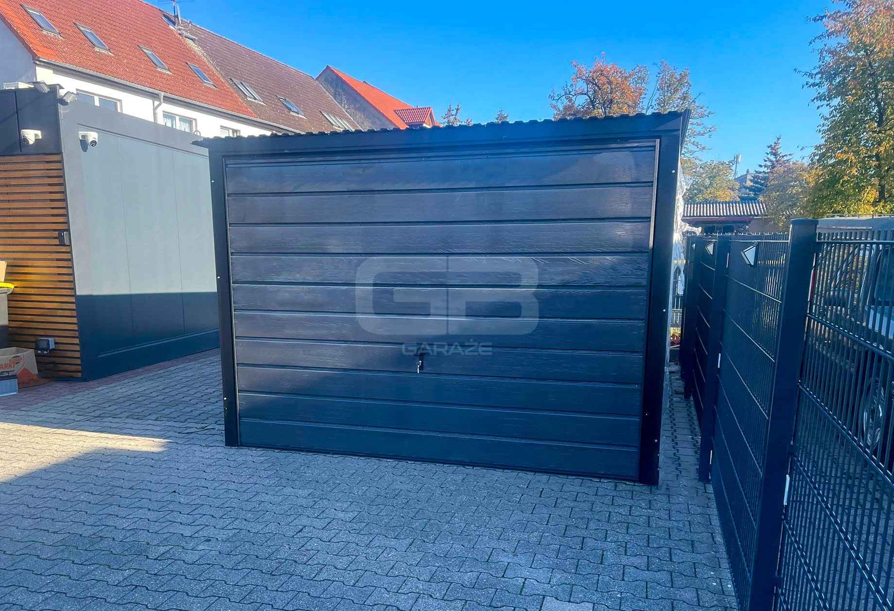 Garaż blaszany 3x5m - Brama uchylna - drzwi - antracyt - dach GB145 Olsztyn - zdjęcie 6