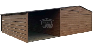 Garaż blaszany 6x6m wiata 3m 2x Brama drewnopodobny Dach rynny GP657