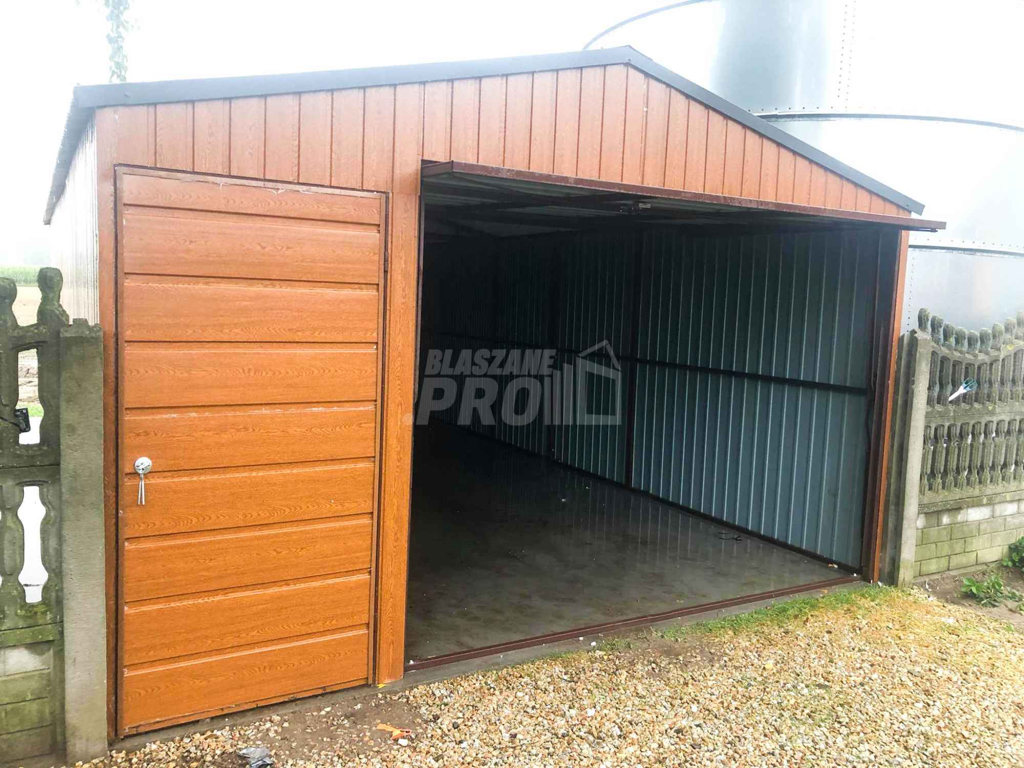 Garaż blaszany 4x6 Brama + drzwi drewnopodobny Dach dwuspadowy GP95 Toruń - zdjęcie 7