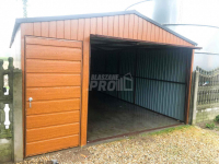 Garaż blaszany 4x6 Brama + drzwi drewnopodobny Dach dwuspadowy GP95 Toruń - zdjęcie 7