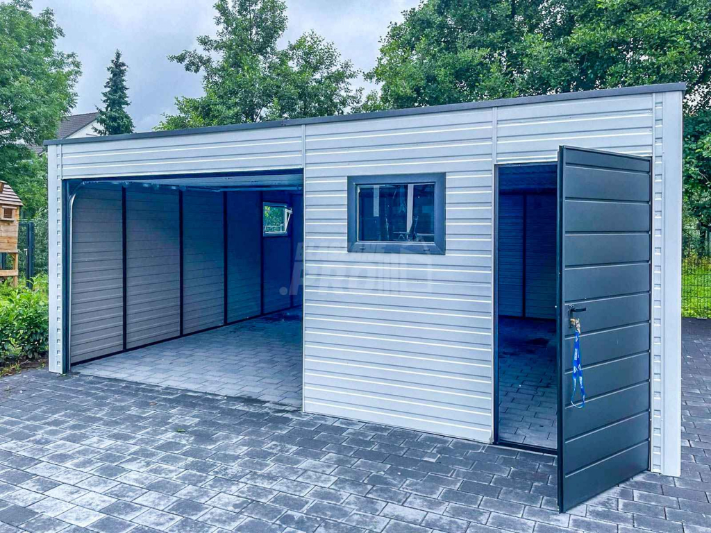 Garaż Blaszany 6,5x6m Brama Segmentowa 3x Okno Dach spad w tył GP412 Szczecin - zdjęcie 4