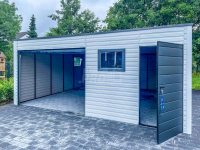 Garaż Blaszany 6,5x6m Brama Segmentowa 3x Okno Dach spad w tył GP412 Szczecin - zdjęcie 4