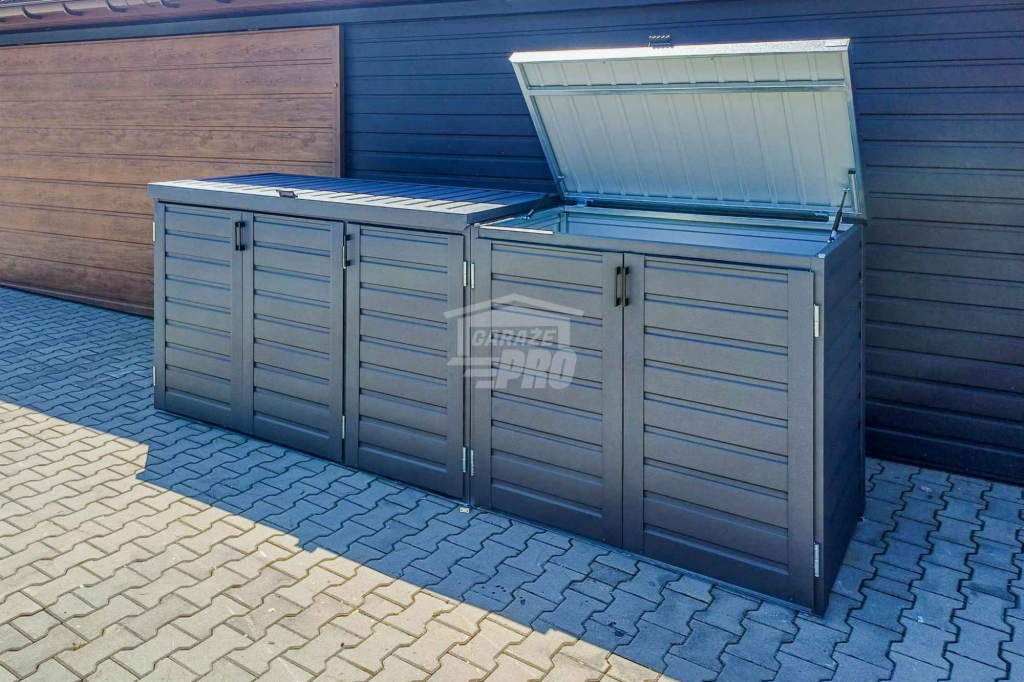 Zabudowa koszy na śmieci wiata  obudowa 345x80x120 cm 5x240L GP514 Bydgoszcz - zdjęcie 5