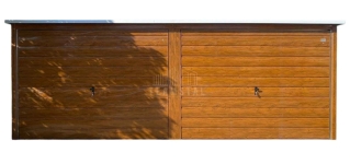 Garaż blaszany 6x6m - 2x brama uchylna  dach spad w tył TS1321