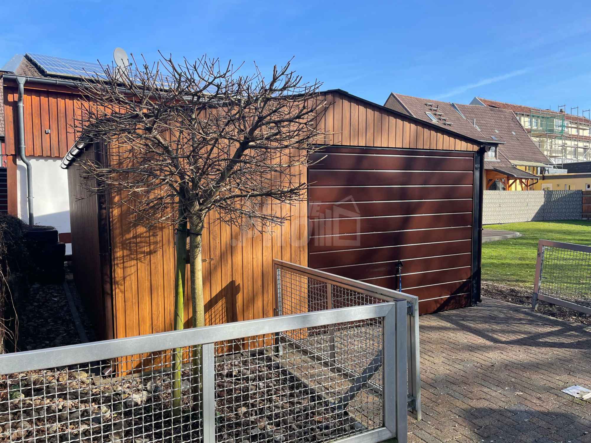 Garaż blaszany 5,5x6 2x Brama uchylna + drzwi + 2x okno - rynny GP278 Dobre Miasto - zdjęcie 5