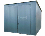 Garaż Blaszany - 4x6m - Brama Dwuskrzydłowa  - Antracyt - Dach GB128