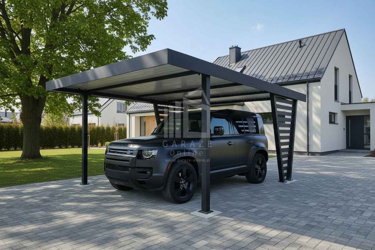 Carport V PREMIUM 5x4,7m Wypełnienie panelami Wiata samochodowa ID1194 Płock - zdjęcie 3