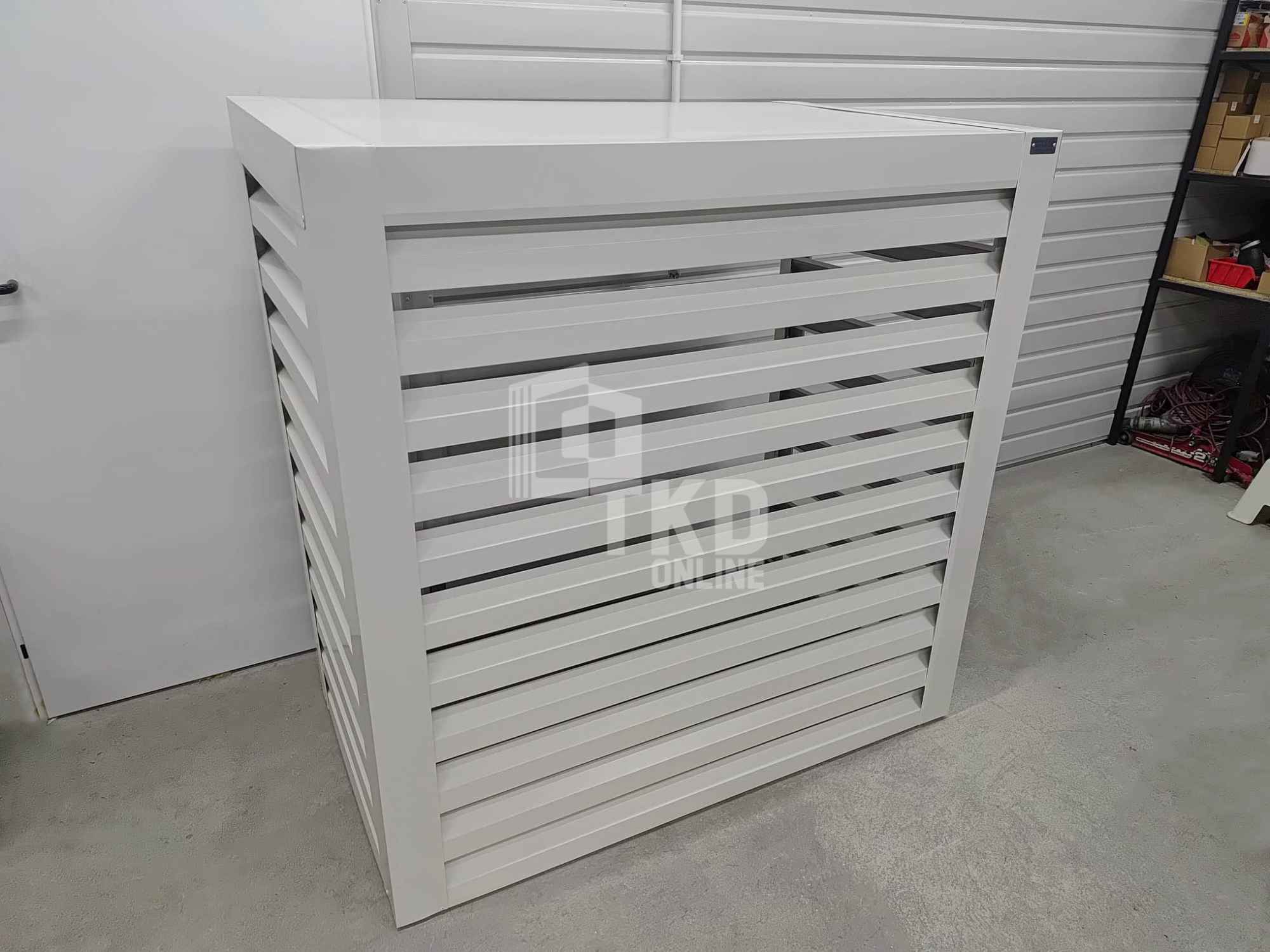 Osłona klimatyzatora – pompy ciepła 120x40x140 cm biały TKD448 Otwock Mały - zdjęcie 3