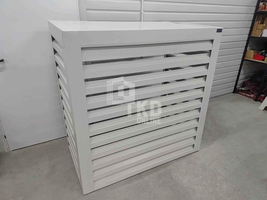 Osłona klimatyzatora – pompy ciepła 120x40x140 cm biały TKD448 Otwock Mały - zdjęcie 3